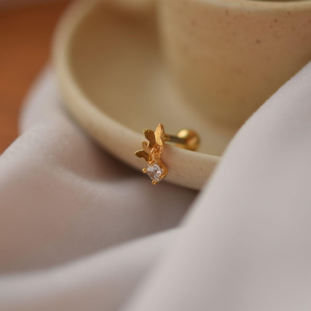 ダブル バタフライ ドロップ ピアッシング Piercing 10000won