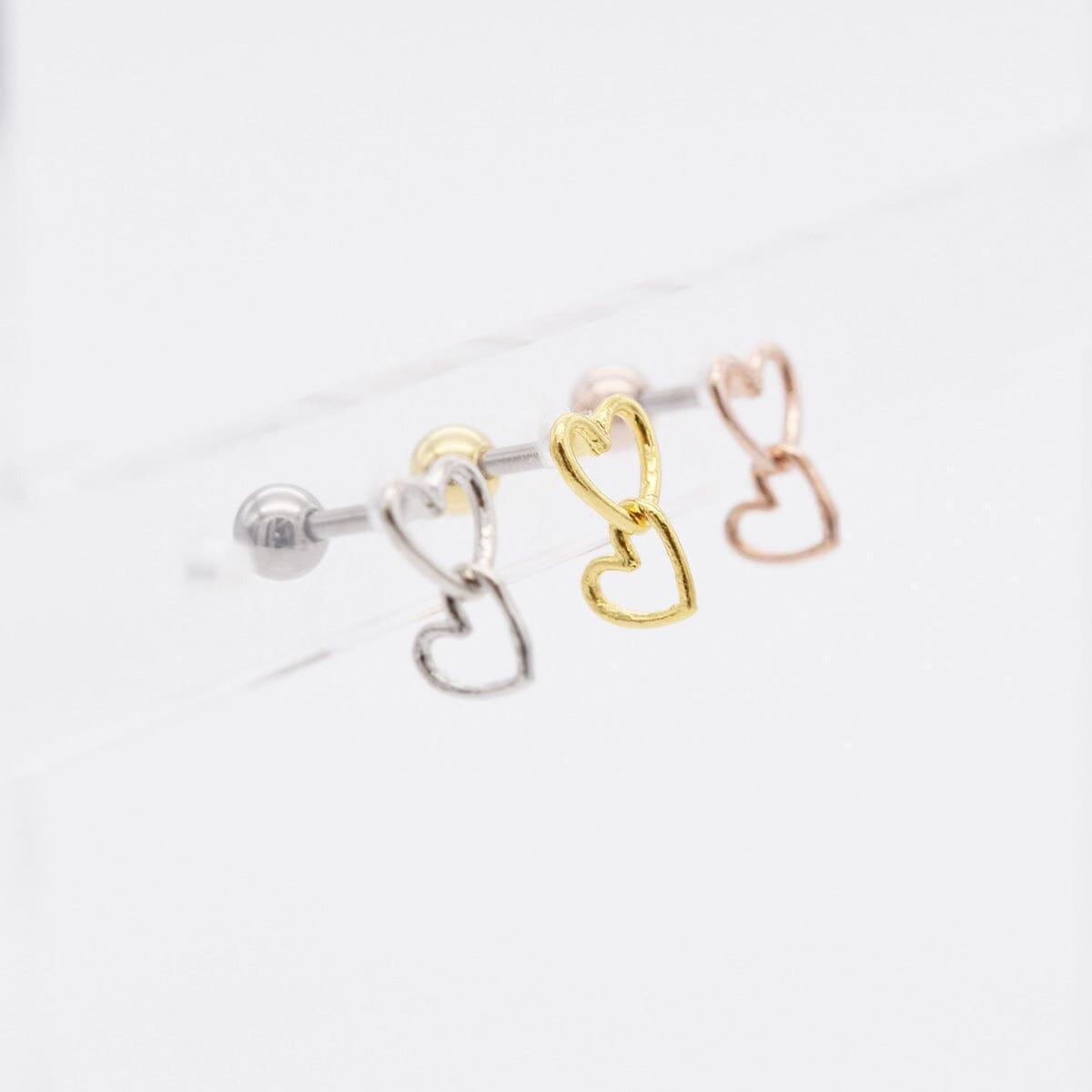 ダブルハートラインドロップ ピアッシング Piercing 10000won