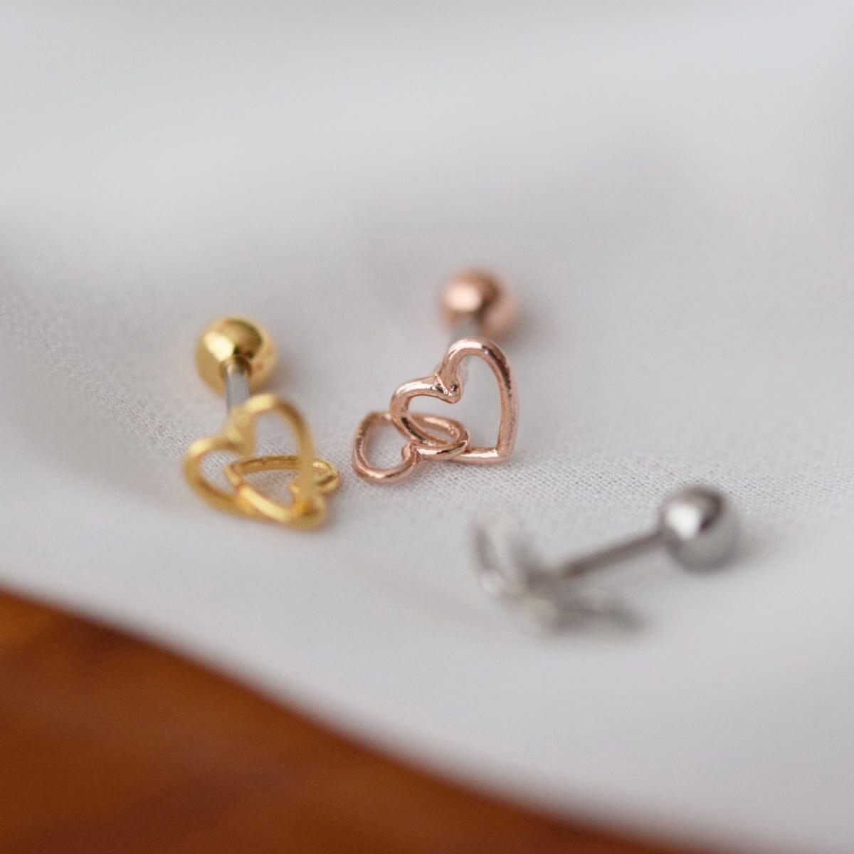 ダブルハートラインドロップ ピアッシング Piercing 10000won