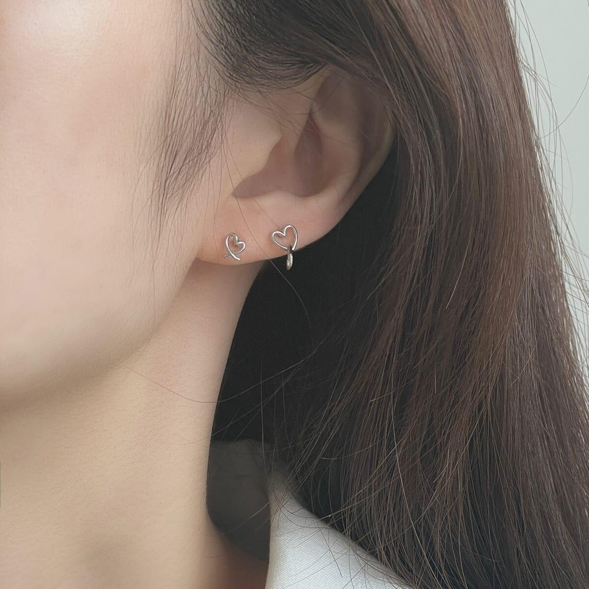 ダブルハートラインドロップ ピアッシング Piercing 10000won