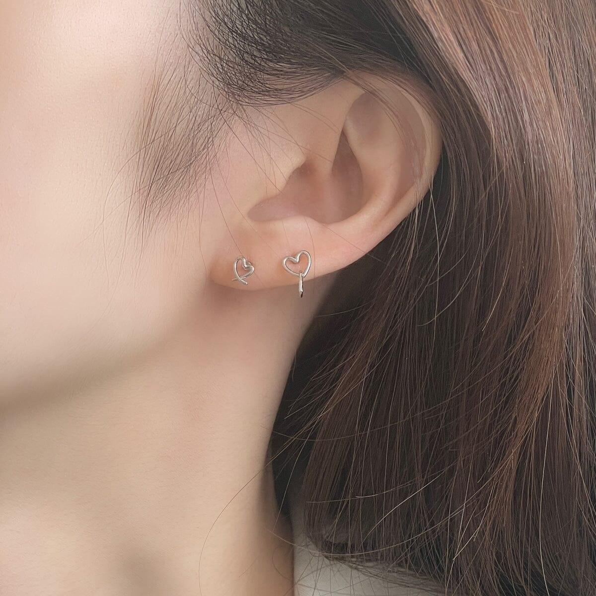 ダブルハートラインドロップ ピアッシング Piercing 10000won