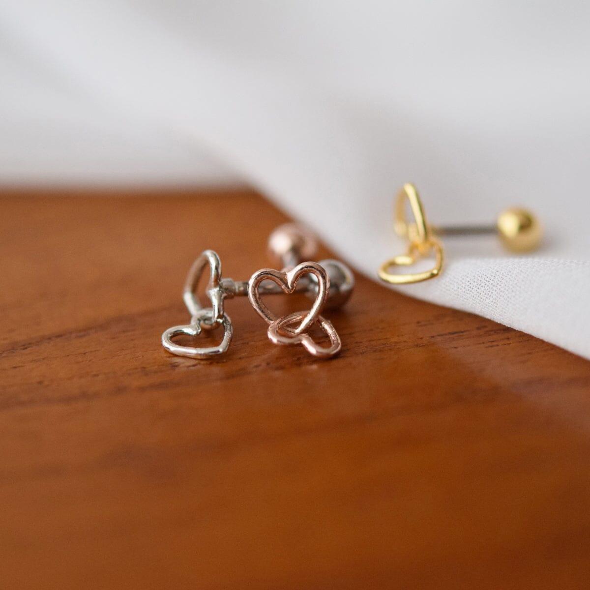 ダブルハートラインドロップ ピアッシング Piercing 10000won