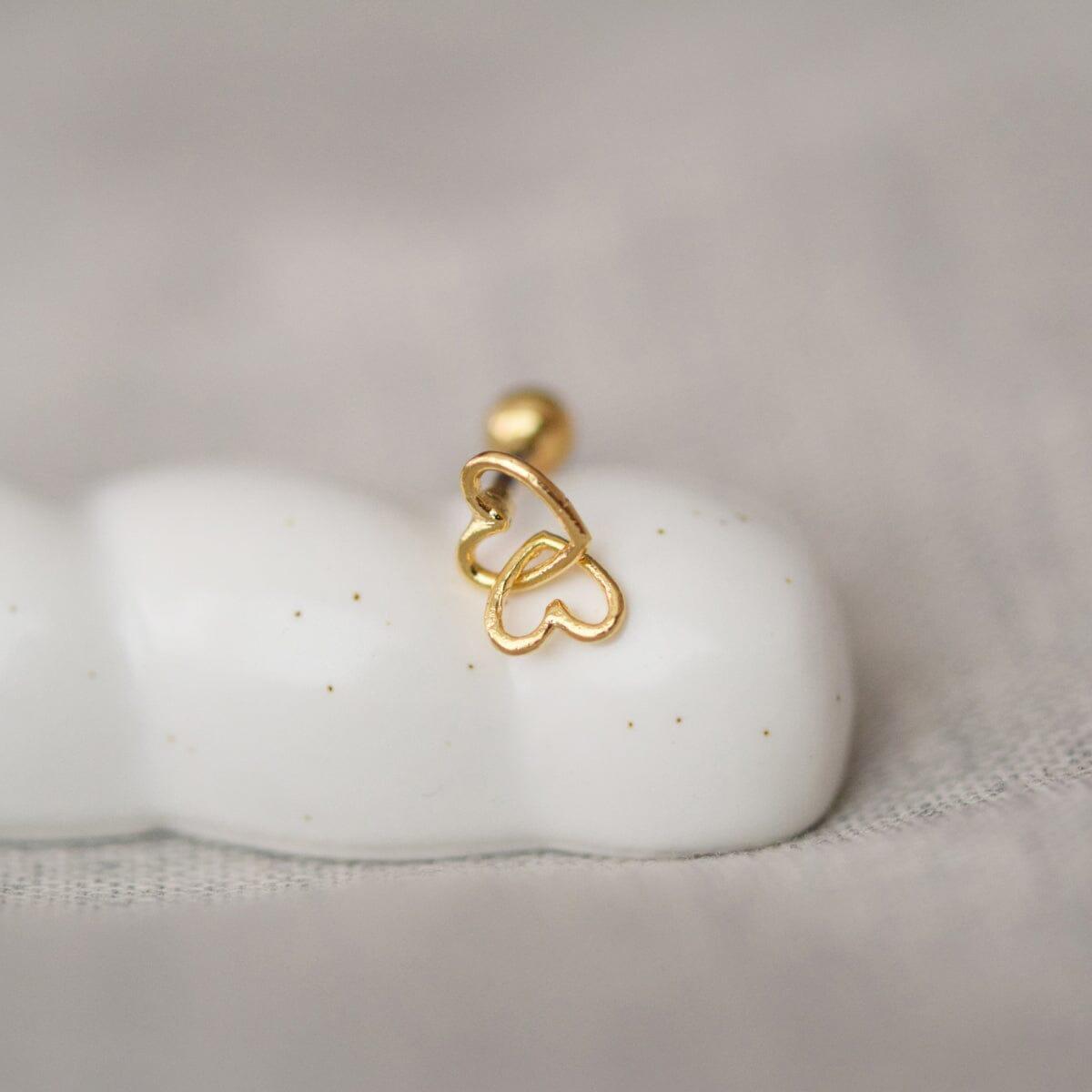 ダブルハートラインドロップ ピアッシング Piercing 10000won