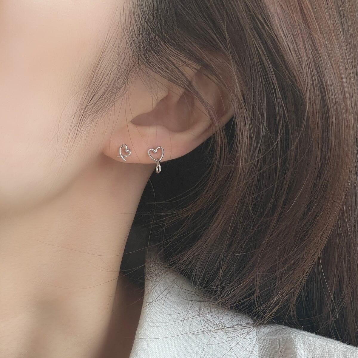ダブルハートラインドロップ ピアッシング Piercing 10000won