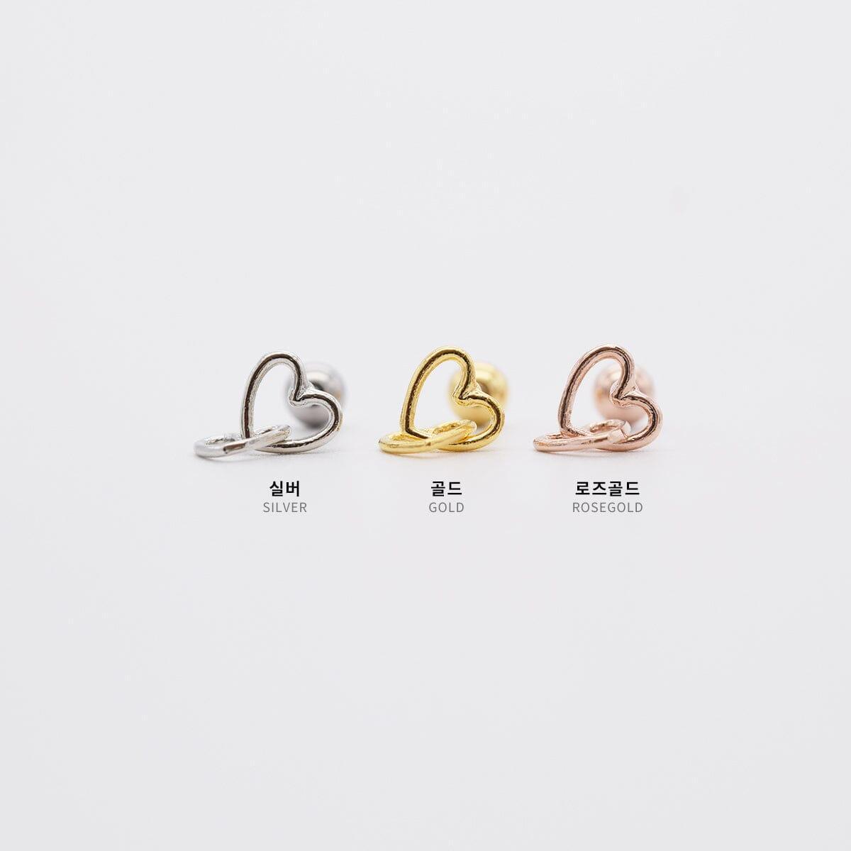 ダブルハートラインドロップ ピアッシング Piercing 10000won