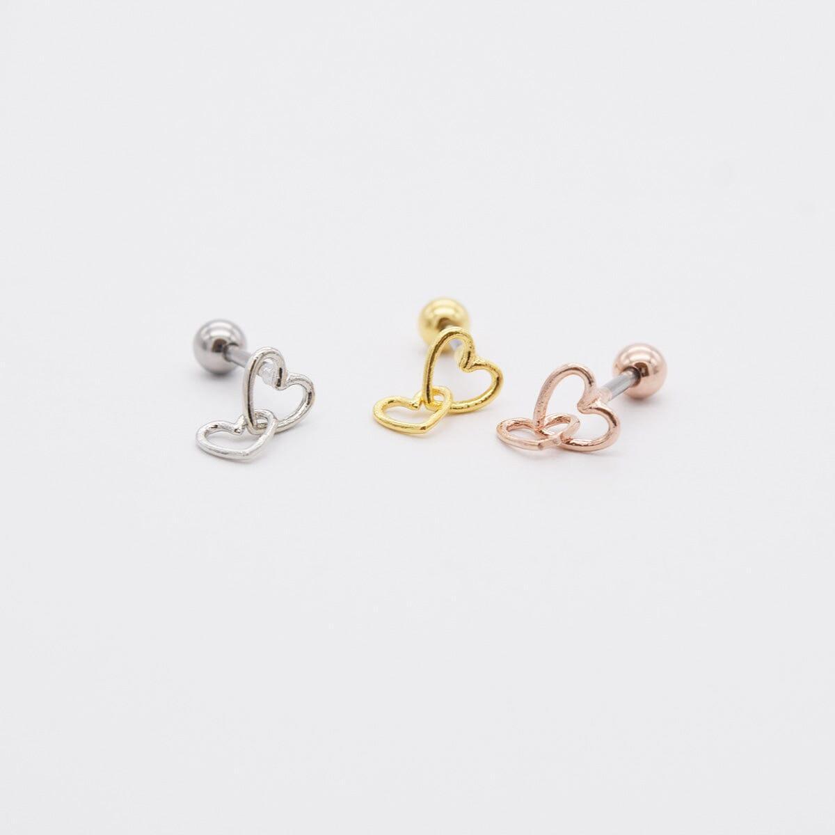 ダブルハートラインドロップ ピアッシング Piercing 10000won