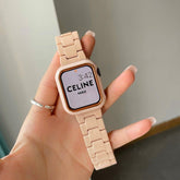 【単品, セット】光沢樹脂 チェーン バンド& ケース Apple Watch(ベビーピンク)# apple watch バンド givgiv