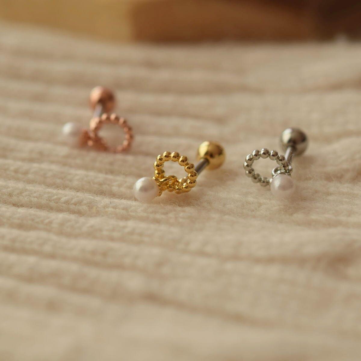 ドットリング 3ミリ真珠ドロップ ピアッシング Piercing 10000won