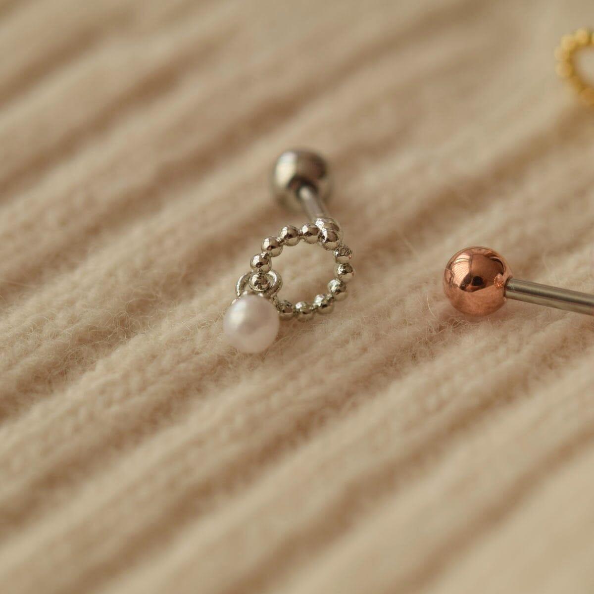 ドットリング 3ミリ真珠ドロップ ピアッシング Piercing 10000won