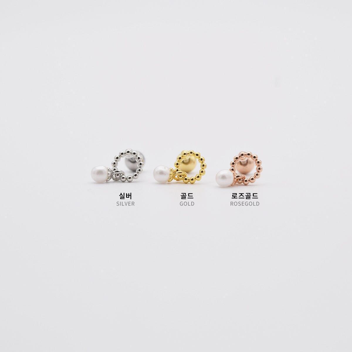 ドットリング 3ミリ真珠ドロップ ピアッシング Piercing 10000won