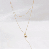 ハートチェーンレイヤードネックレス necklace bling moon