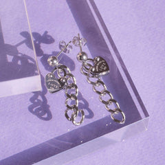 ハートロック チェーン ドロップピアス Earrings SET ME UP♡