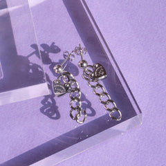 ハートロック チェーン ドロップピアス Earrings SET ME UP♡