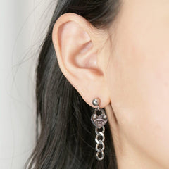ハートロック チェーン ドロップピアス Earrings SET ME UP♡