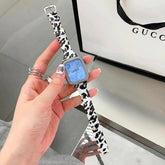 ヒョウ柄のスリムウエスト本革レザーバンド apple watch バンド givgiv