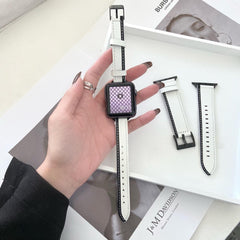 ホワイト&ブラック ダブルカラー 本革 アップルウォッチ バンド applewatch7 対応 apple watch バンド givgiv