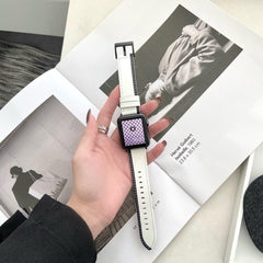 ホワイト&ブラック ダブルカラー 本革 アップルウォッチ バンド applewatch7 対応 apple watch バンド givgiv 38mm/40mm/41mm用 02普通 (20~22mm)