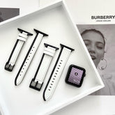 ホワイト&ブラック ダブルカラー 本革 アップルウォッチ バンド applewatch7 対応 apple watch バンド givgiv
