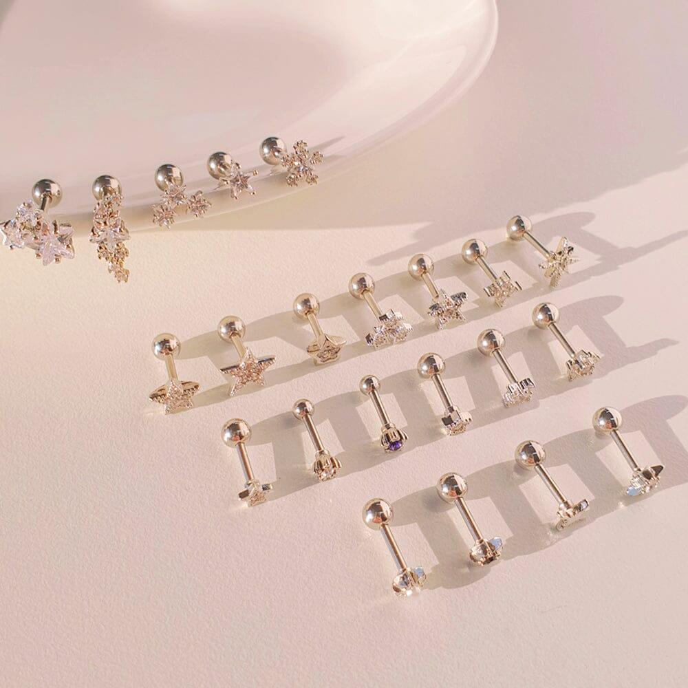 輝くスター キュービック ボディピアス 軟骨ピアス 片耳用 16G コレクション Piercing SET ME UP♡ 