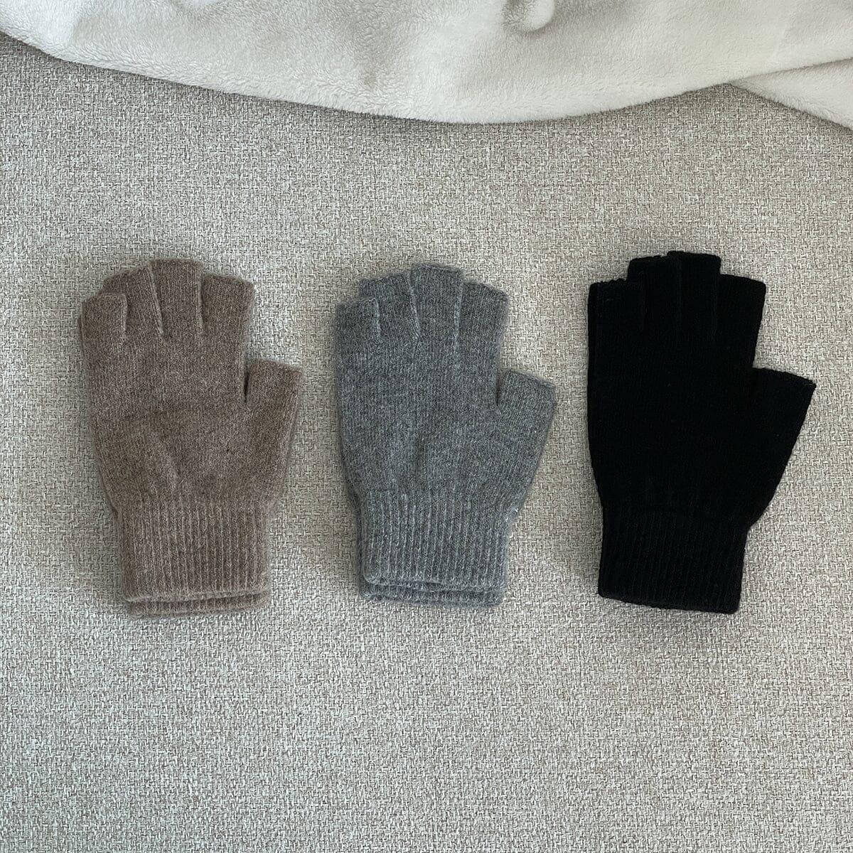 ふんわり ウール ニット 半手袋 グローブ etc 10000won