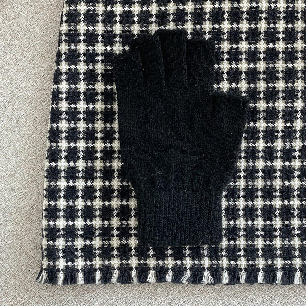 ふんわり ウール ニット 半手袋 グローブ etc 10000won