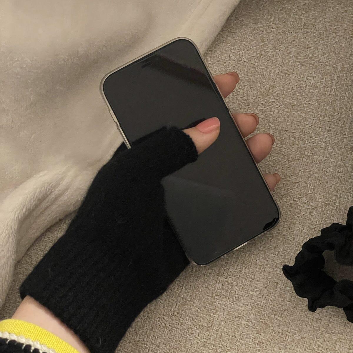 ふんわり ウール ニット 半手袋 グローブ etc 10000won