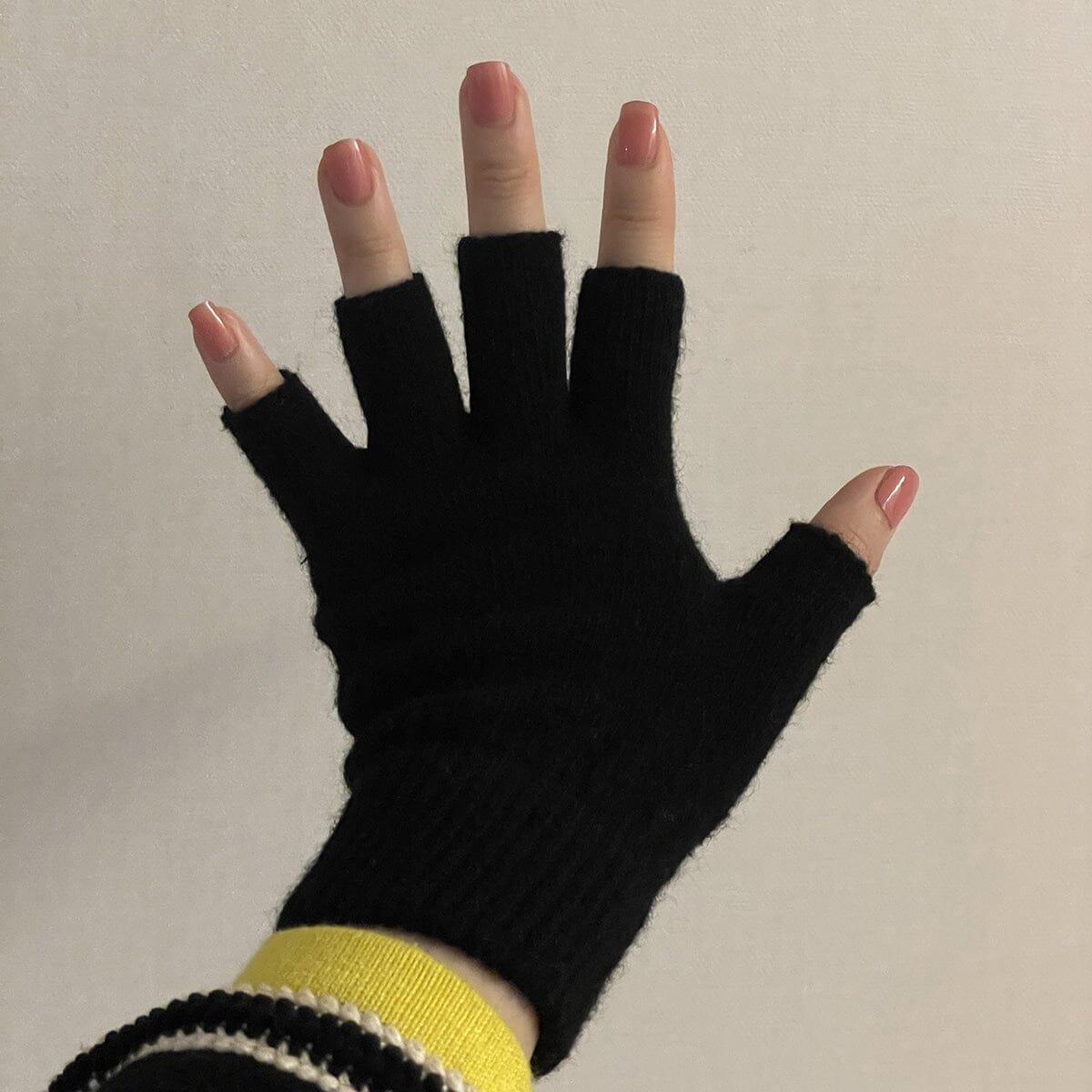 ふんわり ウール ニット 半手袋 グローブ etc 10000won