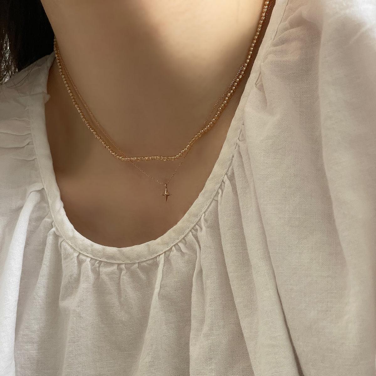 カラーミニ玉ネックレス necklace 10000won
