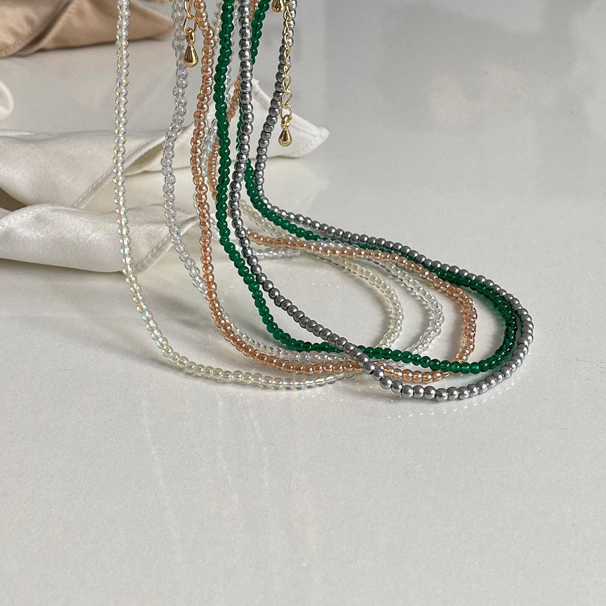 カラーミニ玉ネックレス necklace 10000won
