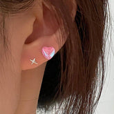 きらびやかなピンクハート ピアッシング Piercing 10000won