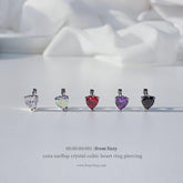 コラ ミニクリスタルキュービックハートリングピアス Piercing from lizzy