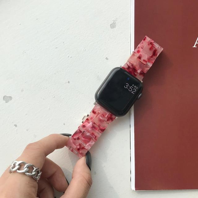 マーブル チェーン バンド (レッド)# apple watch バンド givgiv