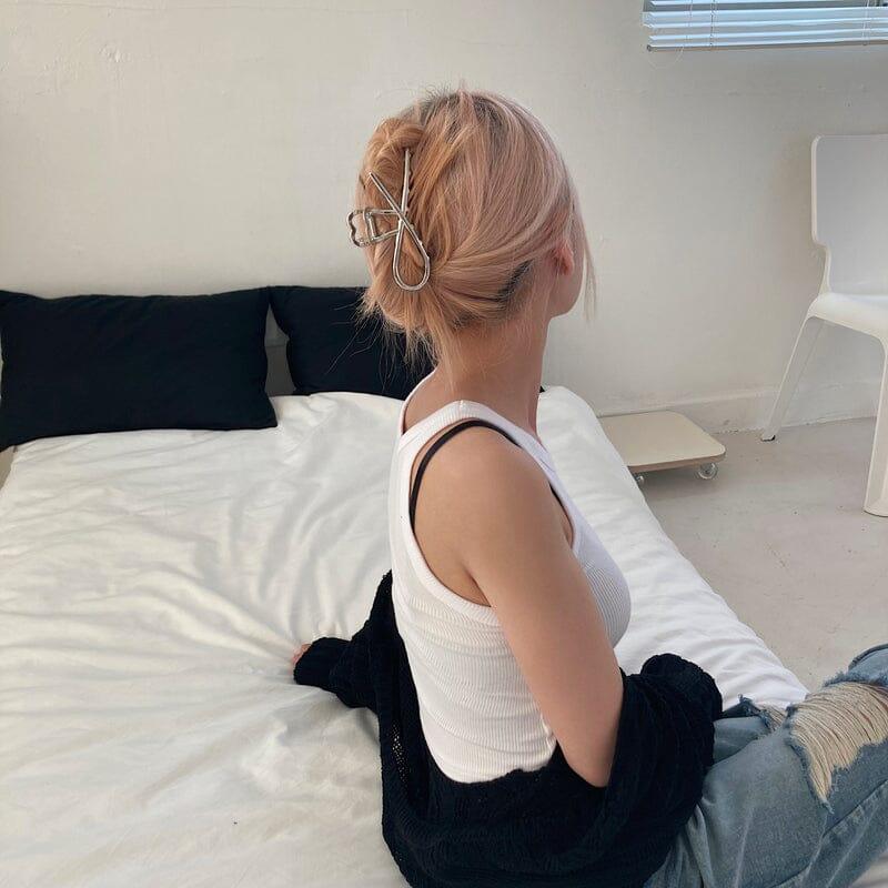 メタル リボン ヘアクリップ Hair younglong-seoul