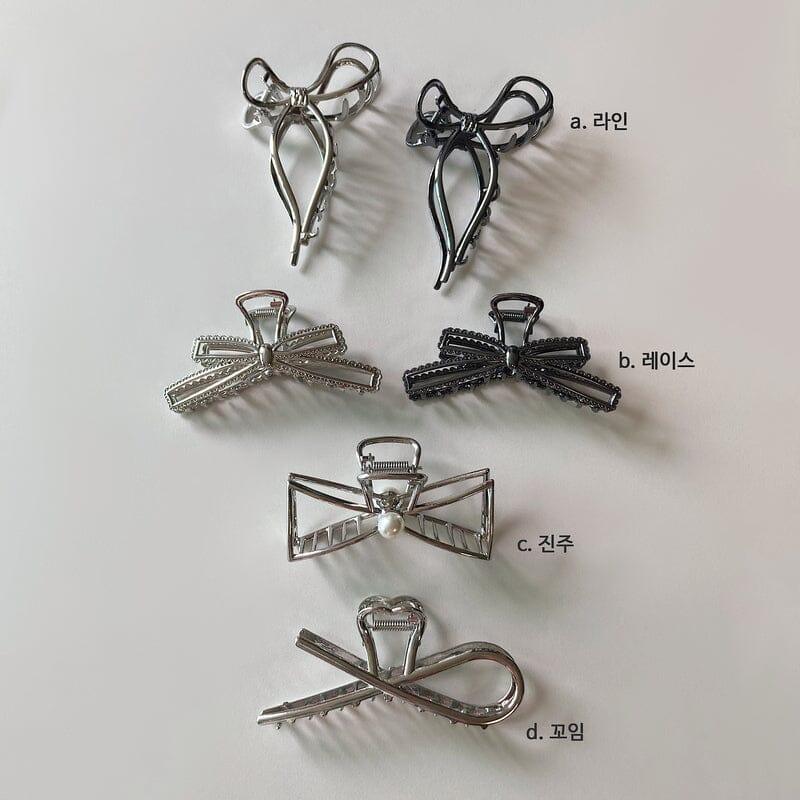 メタル リボン ヘアクリップ Hair younglong-seoul