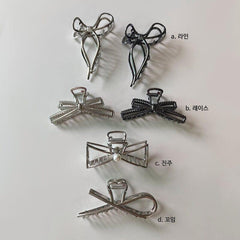 メタル リボン ヘアクリップ Hair younglong-seoul