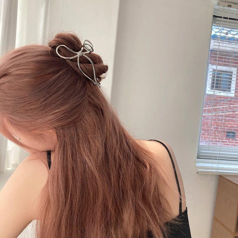 メタル リボン ヘアクリップ Hair younglong-seoul