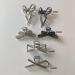 メタル リボン ヘアクリップ Hair younglong-seoul