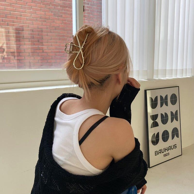 メタル リボン ヘアクリップ Hair younglong-seoul