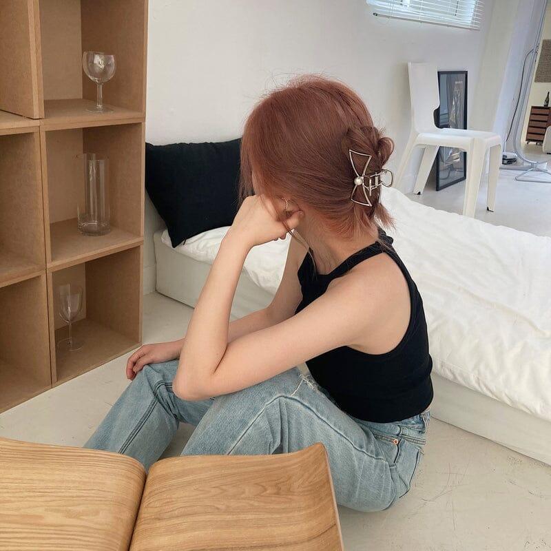 メタル リボン ヘアクリップ Hair younglong-seoul