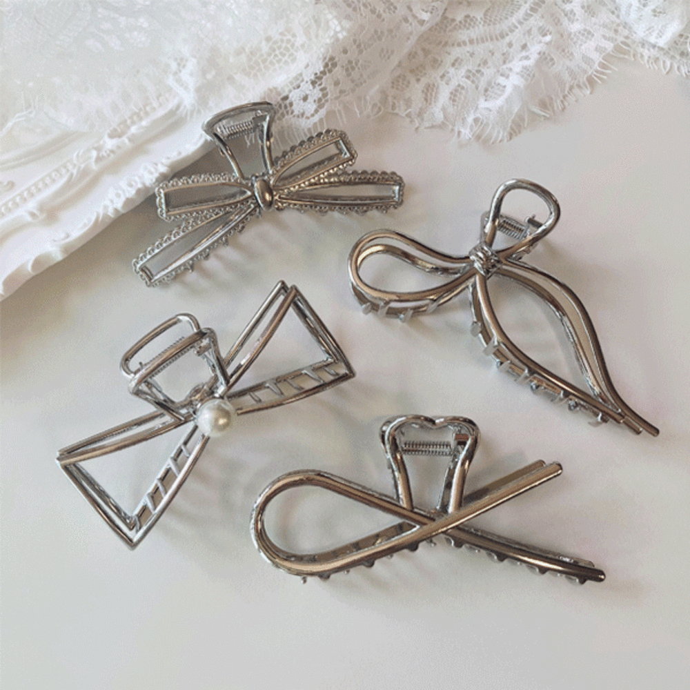 メタル リボン ヘアクリップ Hair younglong-seoul