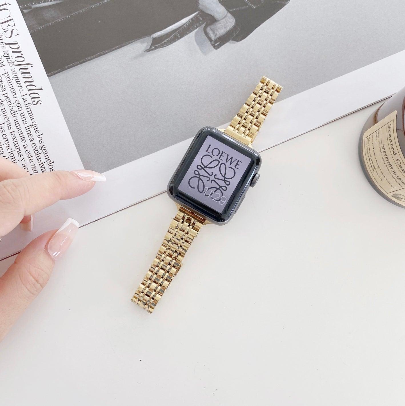 メタル セブンビーズ スリム チェーンバンド(単色)# apple watch バンド givgiv 38mm/40mm/41mm用 Gold