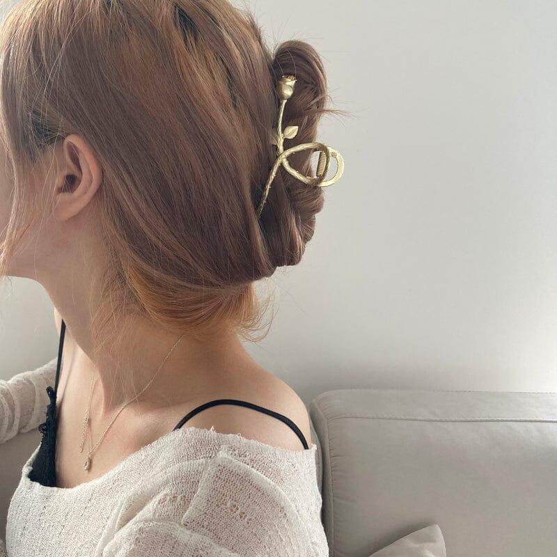 メタルローズヘアクリップ Hair younglong-seoul