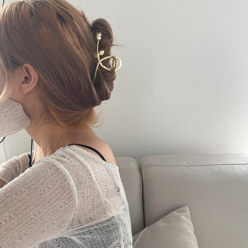 メタルローズヘアクリップ Hair younglong-seoul 