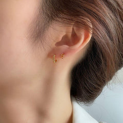 ミニチェーンワンタッチリングピアス Earrings 10000won