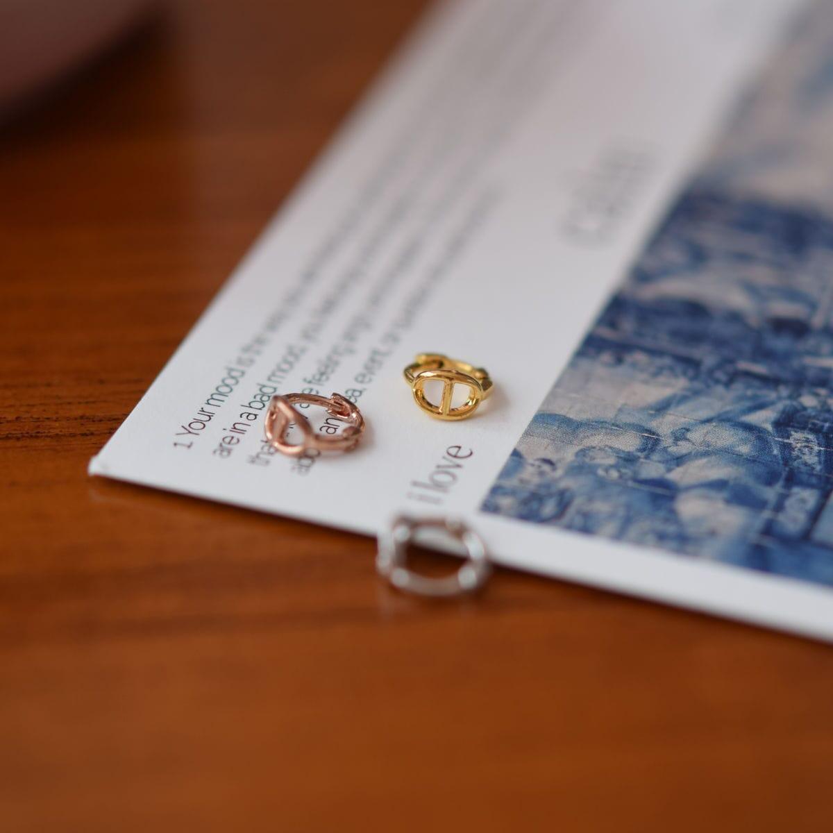 ミニチェーンワンタッチリングピアス Earrings 10000won