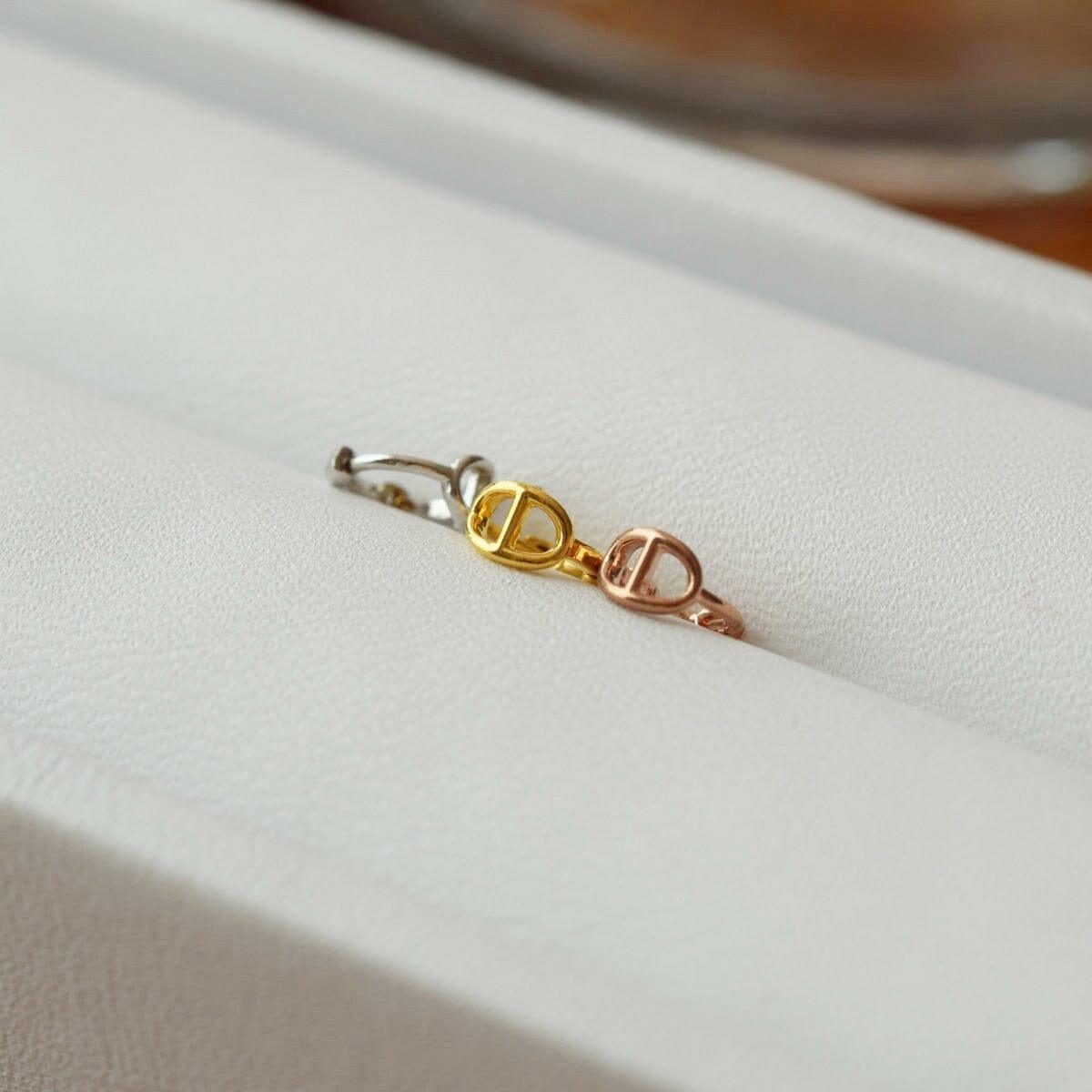 ミニチェーンワンタッチリングピアス Earrings 10000won