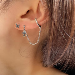 ミニ十字架チェーンピアス Piercing 10000won