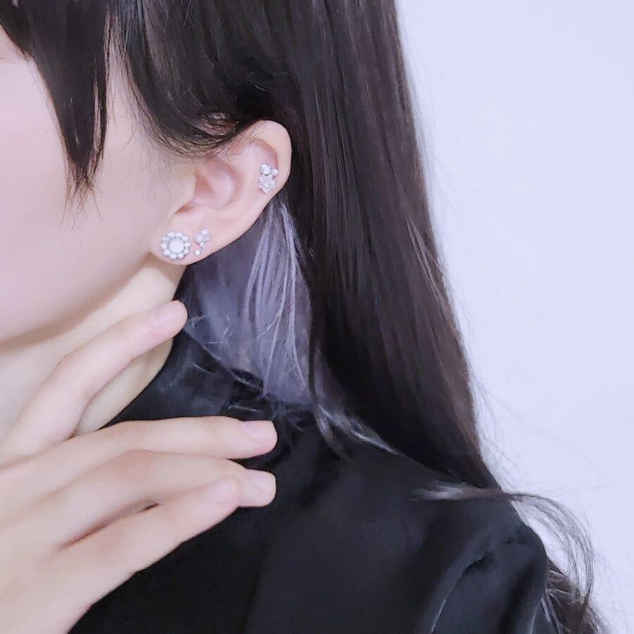 ミルキー ・ホワイトドーム ・フラワー・ピアッシング Piercing from lizzy