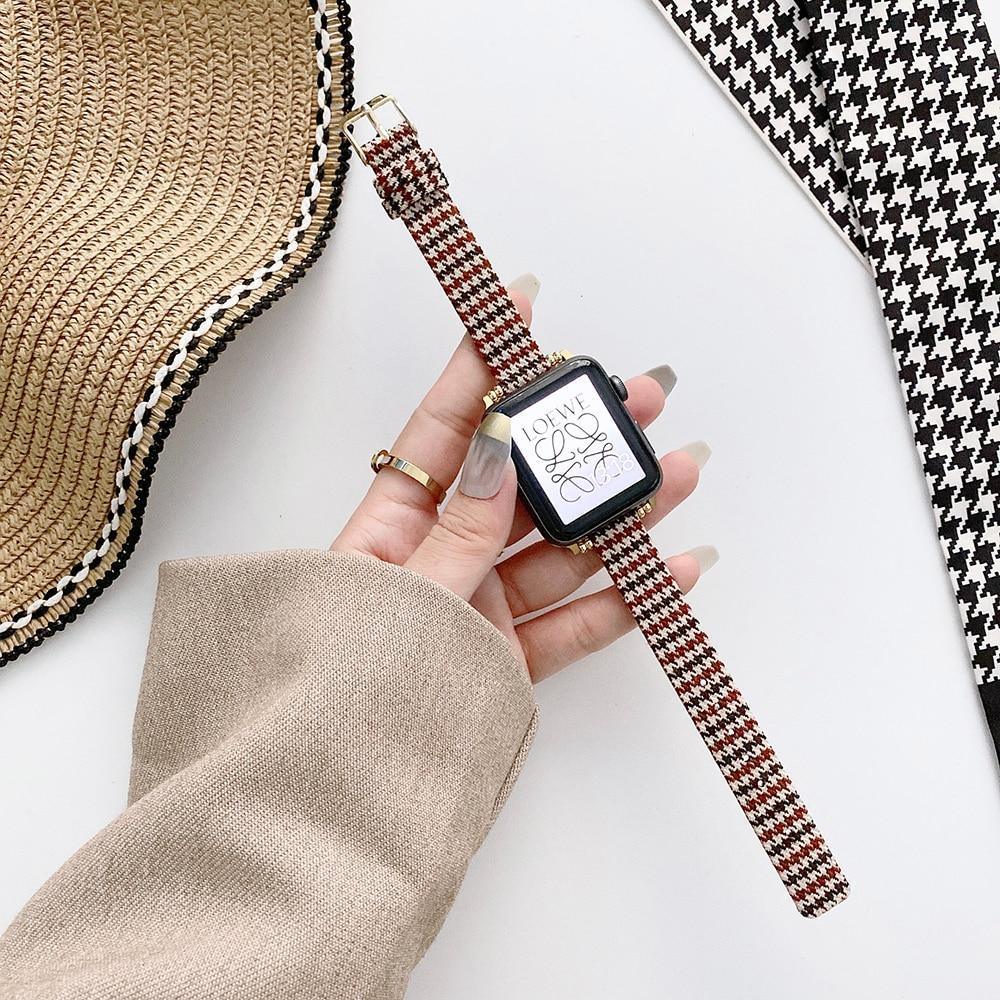 ナイロンキャンバス スリムバンド(ブラウン) apple watch バンド givgiv