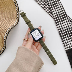 ナイロンキャンバススリムバンド(カーキ) apple watch バンド givgiv